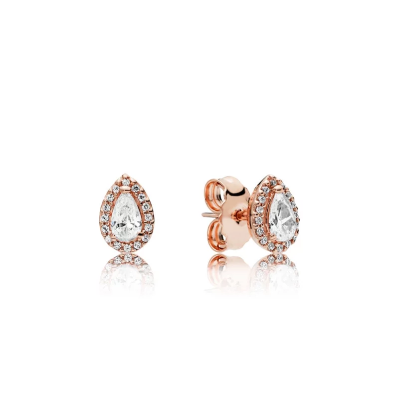 (תמונה ל-) עגילים צמודים PANDORA רוז דמעות קורנות - 286252CZ