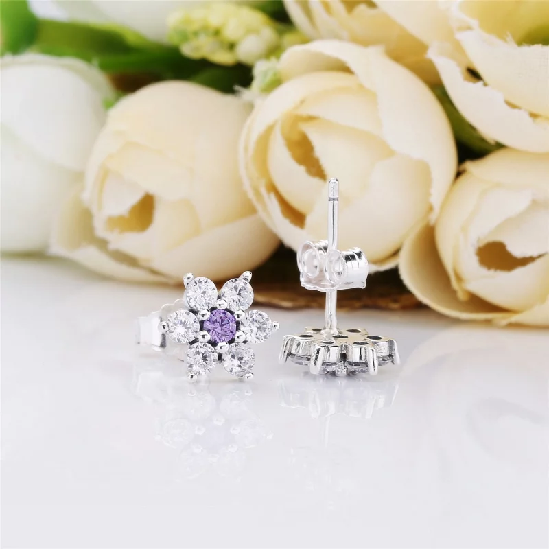 (תמונה ל-) פנדורה עגילי כסף FORGET ME NOT 290690ACZ - הצג 3