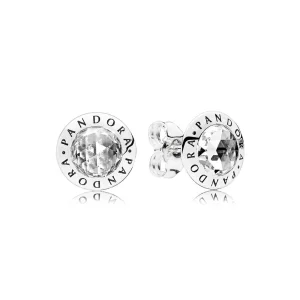(תמונה ל-) עגילי כסף לוגו PANDORA קורן - 296216CZ
