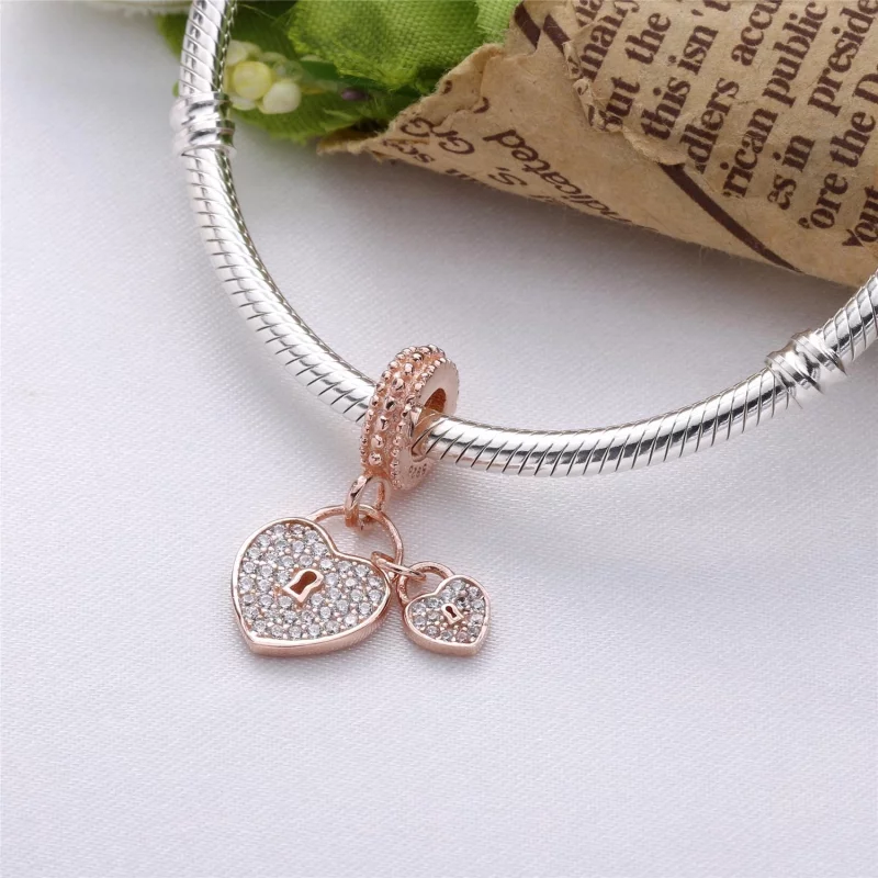 (תמונה ל-) תליון PANDORA רוז אהבה מנעולים - 781807CZ - הצג 2
