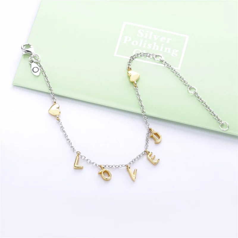 (תמונה ל-) צמיד כסף בשילוב SHINE מילות אהבה - PANDORA - 567804 - הצג 2