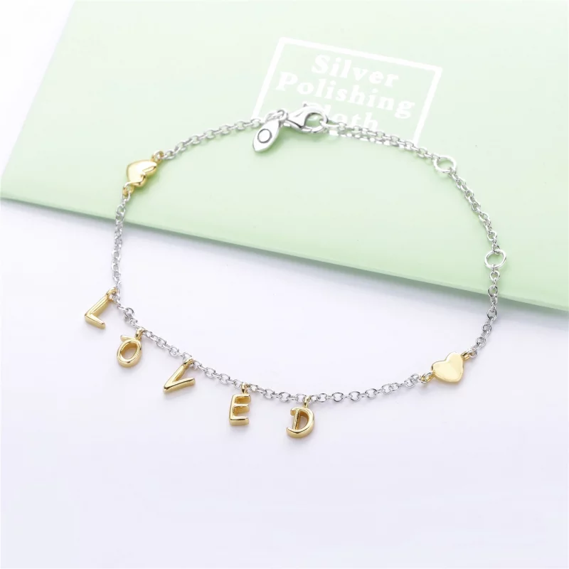 (תמונה ל-) צמיד כסף בשילוב SHINE מילות אהבה - PANDORA - 567804 - הצג 4