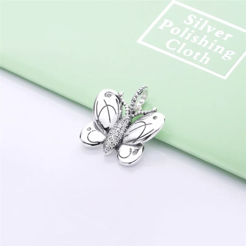 (תמונה ל-) קליפס כסף פרפר מקושט - 797880CZ - צ'ארמס PANDORA - הצג 2