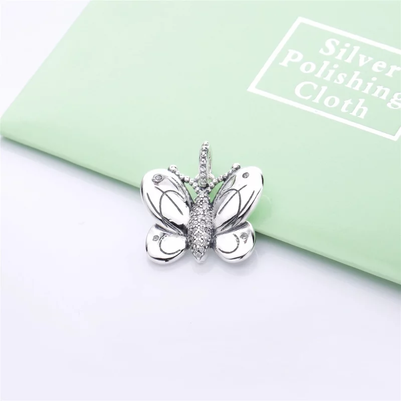 (תמונה ל-) קליפס כסף פרפר מקושט - 797880CZ - צ'ארמס PANDORA - הצג 3