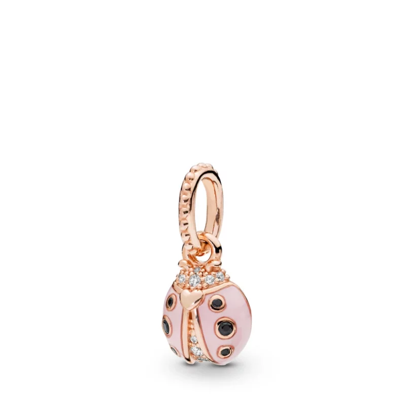 (תמונה ל-) תליון PANDORA רוז חיפושית מזל ורודה - 387909EN160 - מחרוזות ותליונים PANDORA