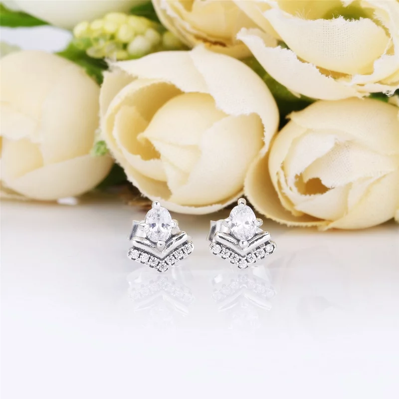 (תמונה ל-) עגילי כסף צמודים משאלה קלאסית - 297787CZ - PANDORA - הצג 3