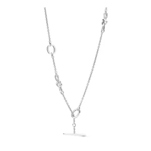 (תמונה ל-) שרשרת כסף T-Bar סרוג לב - PANDORA - 398080