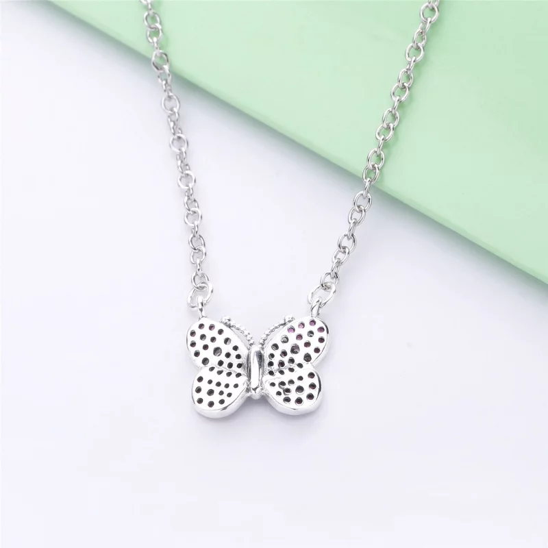 (תמונה ל-) שרשרת כסף פרפר ורוד מסנוור - PANDORA - 397931NCCMX-50 - הצג 3