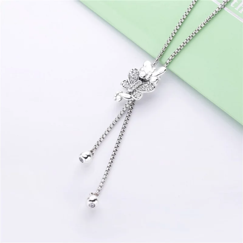 (תמונה ל-) שרשרת כסף מסנוור & פרפרים רוקדים - PANDORA - 397911CZ - הצג 2