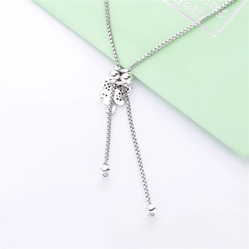 (תמונה ל-) שרשרת כסף מסנוור & פרפרים רוקדים - PANDORA - 397911CZ - הצג 3