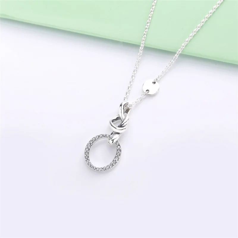 (תמונה ל-) שרשרת כסף לב סרוג - PANDORA - 398078CZ - הצג 2