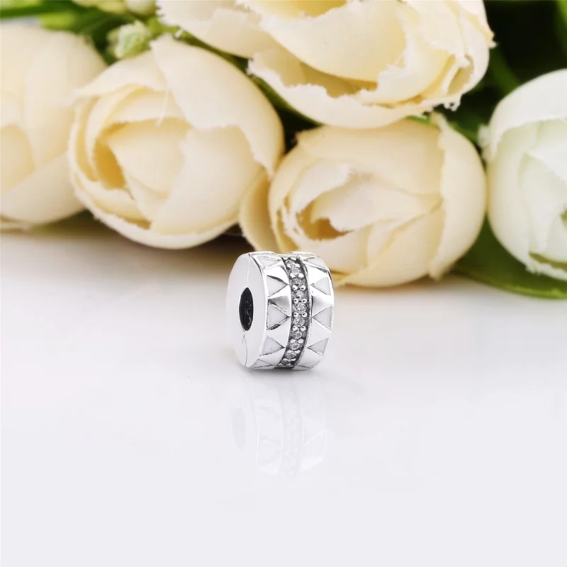 (תמונה ל-) קליפס כסף קווים משוננים - 798067CZ - צ'ארמס PANDORA - הצג 2