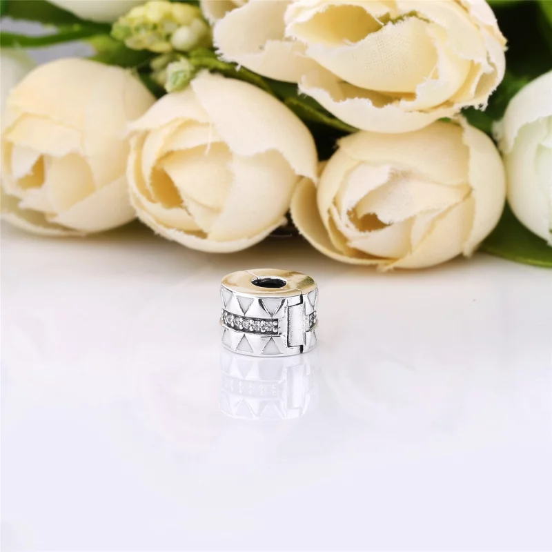 (תמונה ל-) קליפס כסף קווים משוננים - 798067CZ - צ'ארמס PANDORA - הצג 3