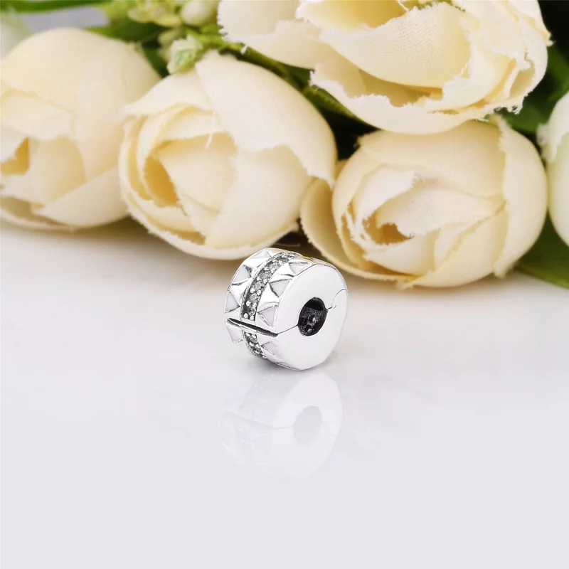 (תמונה ל-) קליפס כסף קווים משוננים - 798067CZ - צ'ארמס PANDORA - הצג 4
