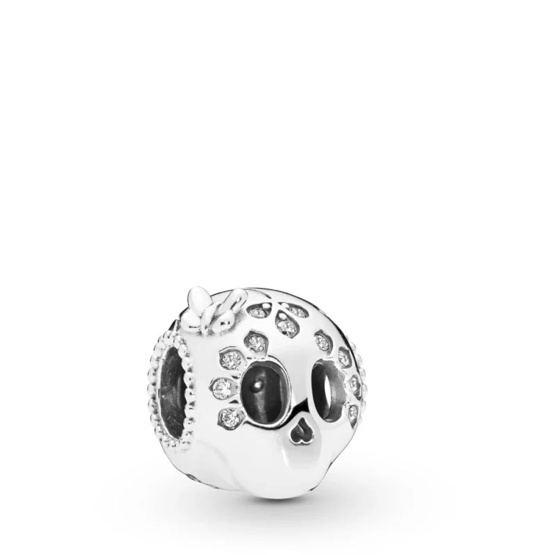 (תמונה ל-) צ'ארמ כסף גולגולת נוצצת - 797866CZ - צ'ארמס PANDORA