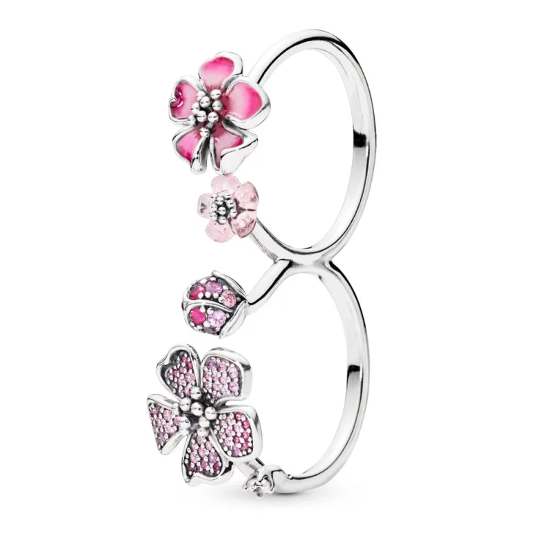 (תמונה ל-) טבעת כסף פרחי אפרסק - PANDORA - 198091NCCMX