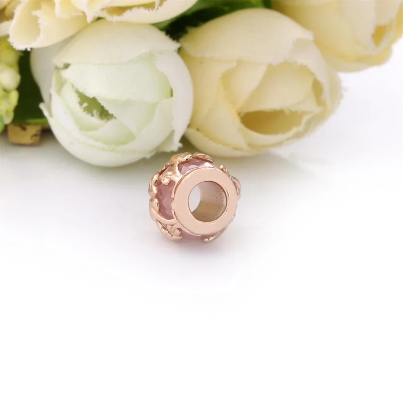 (תמונה ל-) פנדורה צ'ארמ Pink Decorative Leaves - 788238SSP - הצג 5