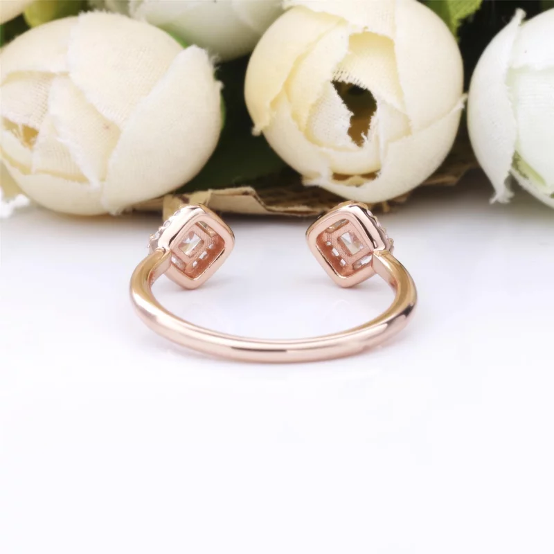(תמונה ל-) PANDORA רוז גולד טבעת פתוחה נוצצת מרובעת - 188506C01 - הצג 3