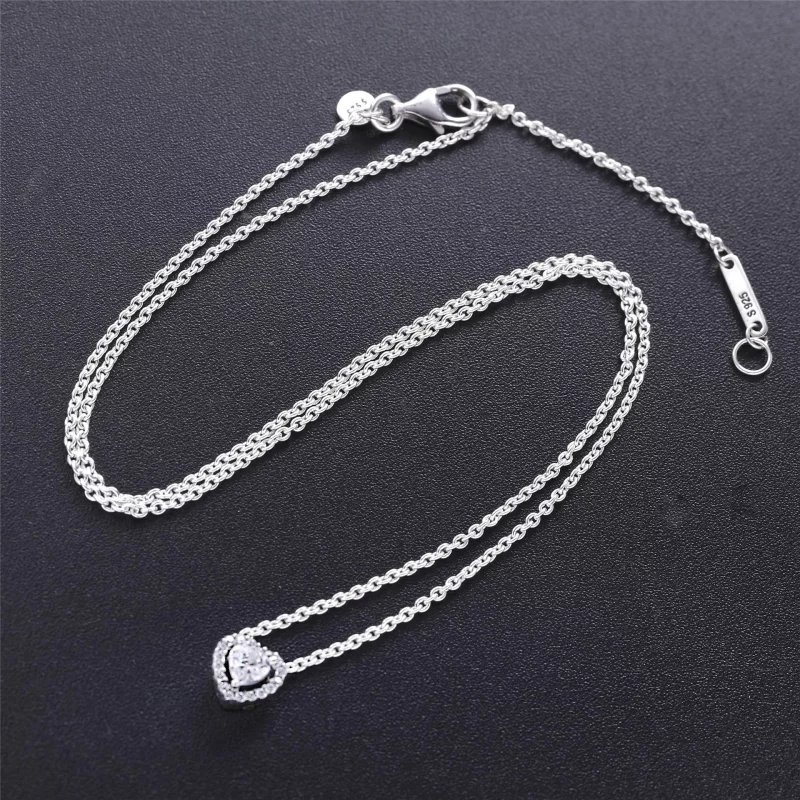 (תמונה ל-) פנדורה שרשרת Pandora Elevated Heart, Clear CZ 398425C01-45 - הצג 2