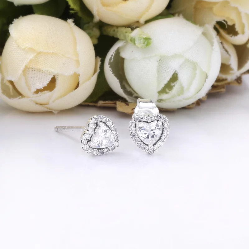 (תמונה ל-) PANDORA עגילי מסג' Heart מורמים - 298427C01 - הצג 2