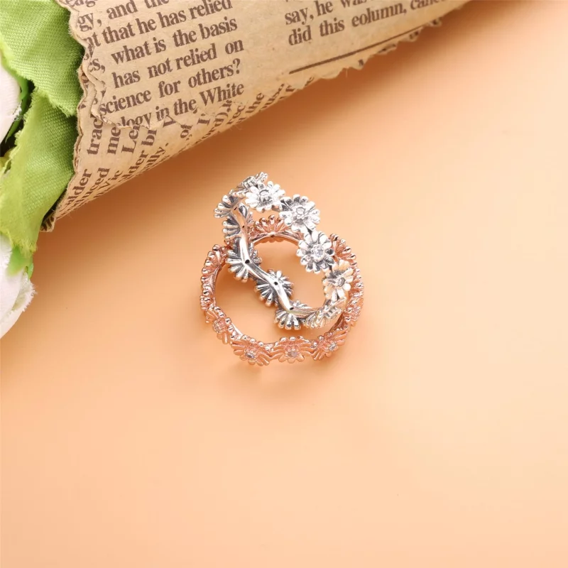 (תמונה ל-) פנדורה טבעת Sparkling Daisy Flower Crown - 188799C01 - הצג 3