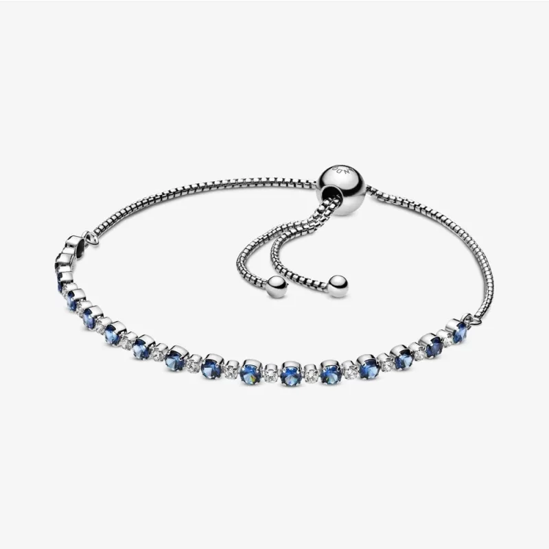 (תמונה ל-) צמיד כסף Blue and Clear Sparkle Slider - 598517C01