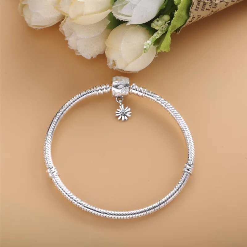 (תמונה ל-) צמיד Daisy Flower Clasp Snake Chain - 598776C01 - הצג 3