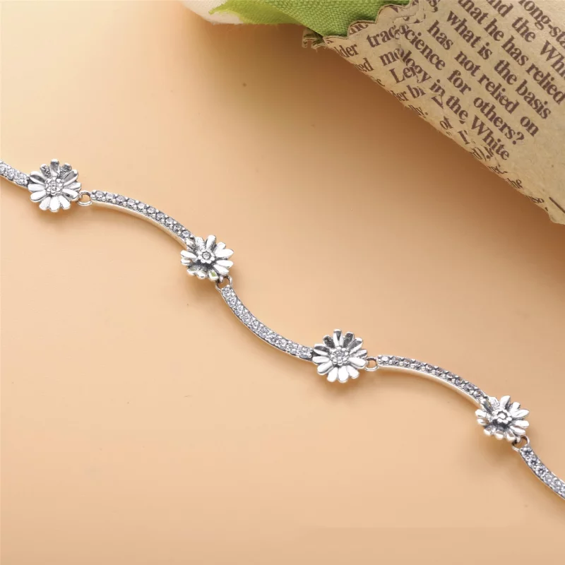 (תמונה ל-) צמיד כסף Sparkling Daisy Flower - 598807C01 - הצג 2