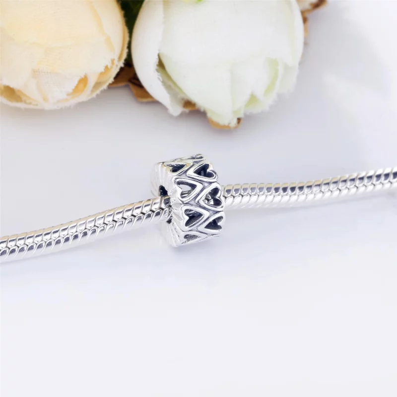 (תמונה ל-) PANDORA לב ספייסר חרוז חופשי חרוז - 798694C00 - הצג 4