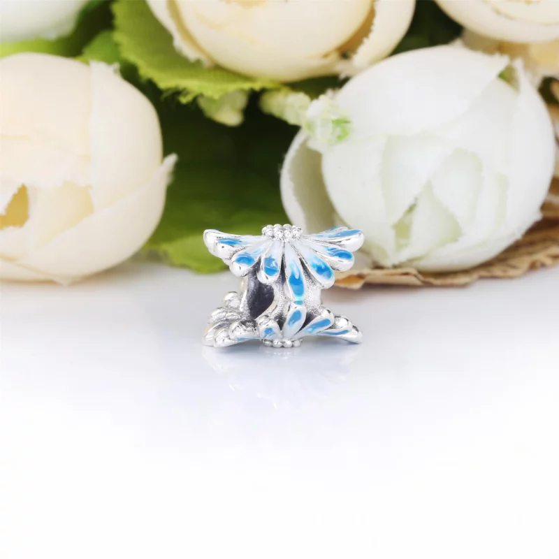 (תמונה ל-) פנדורה צ'ארמ Blue Daisy Flower - 798775C01 - הצג 4