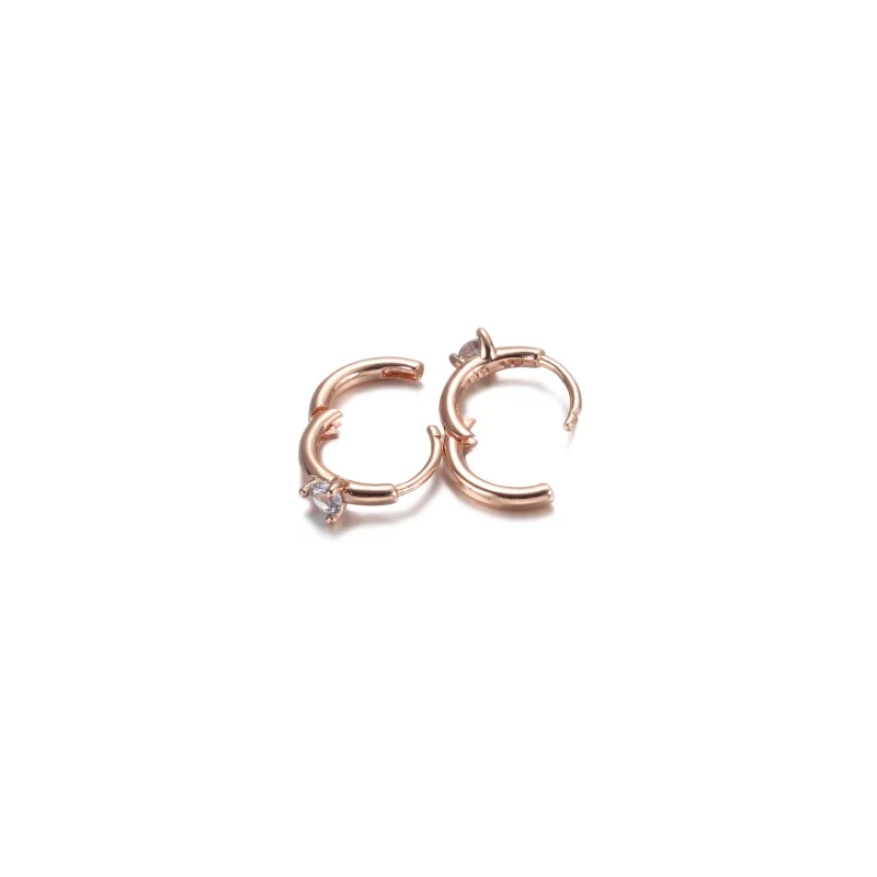(תמונה ל-) עגילי חישוק Huggie סוליטר בכחול בהיר - 289304C02 - הצג 7