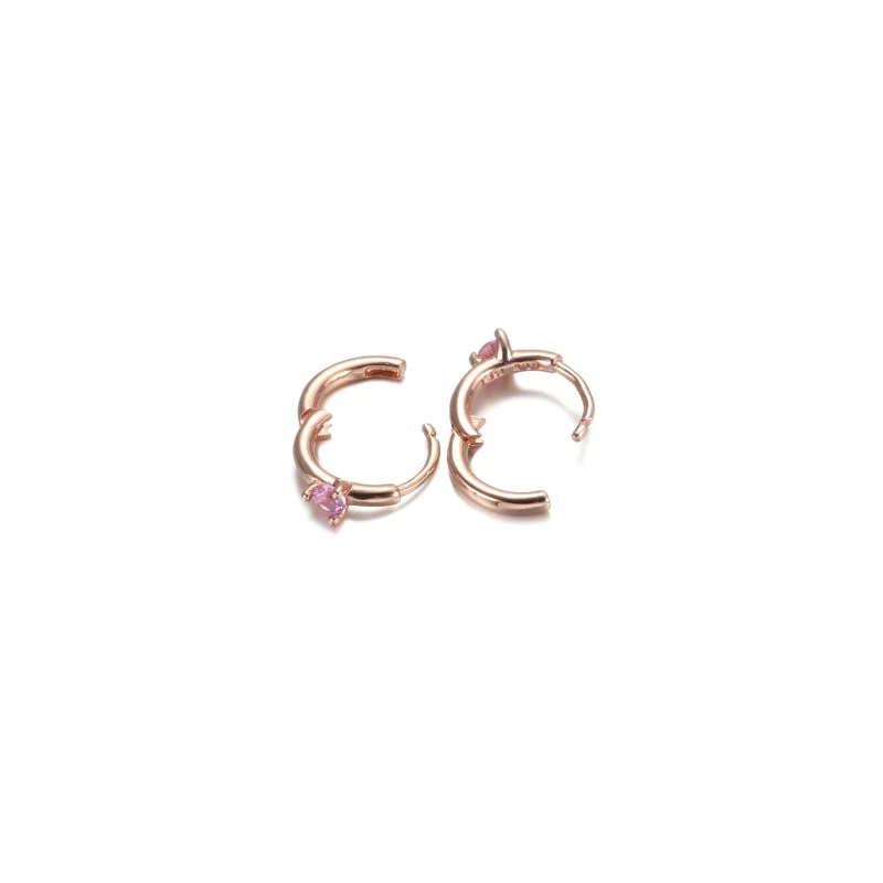 (תמונה ל-) עגילי חישוק Huggie סוליטר בכחול בהיר - 289304C02 - הצג 8