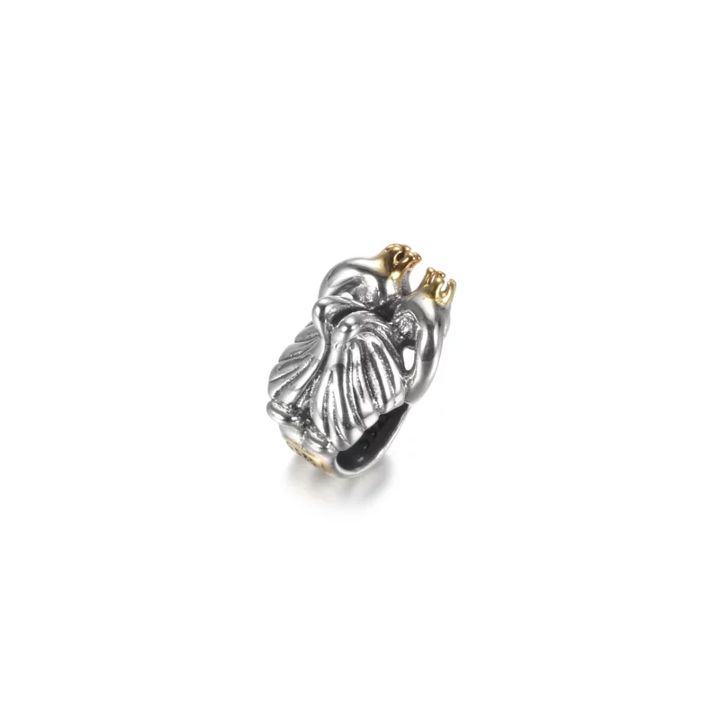 (תמונה ל-) צ'ארמ כסף שני ברבורים מאוהבים בשילוב זהב 14K - 799315C00 - הצג 3