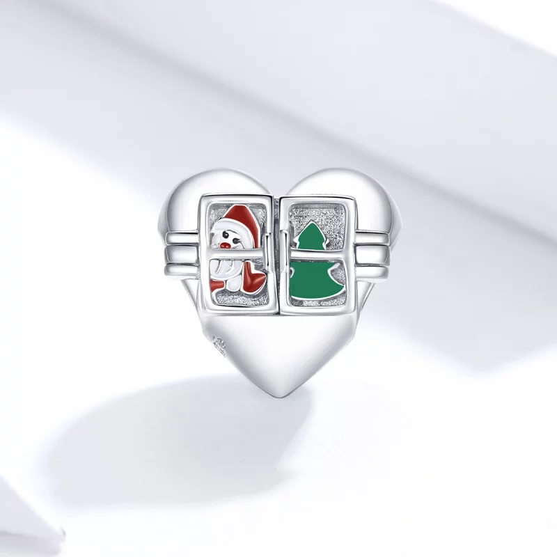 (תמונה ל-) פנדורה סטייל צ'ארמ כסף ברכות חג המולד - BSC376 - הצג 2