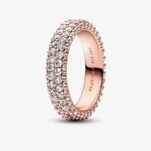 (תמונה ל-) טבעת פנדורה Timeless Pavé עם שורת יהלומים כפולה - 182629C01