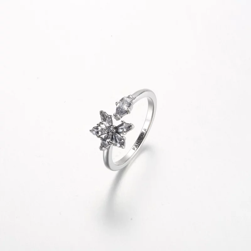 (תמונה ל-) טבעת פנדורה Sparkling Herbarium Cluster Open Ring - 192611C01 - הצג 2