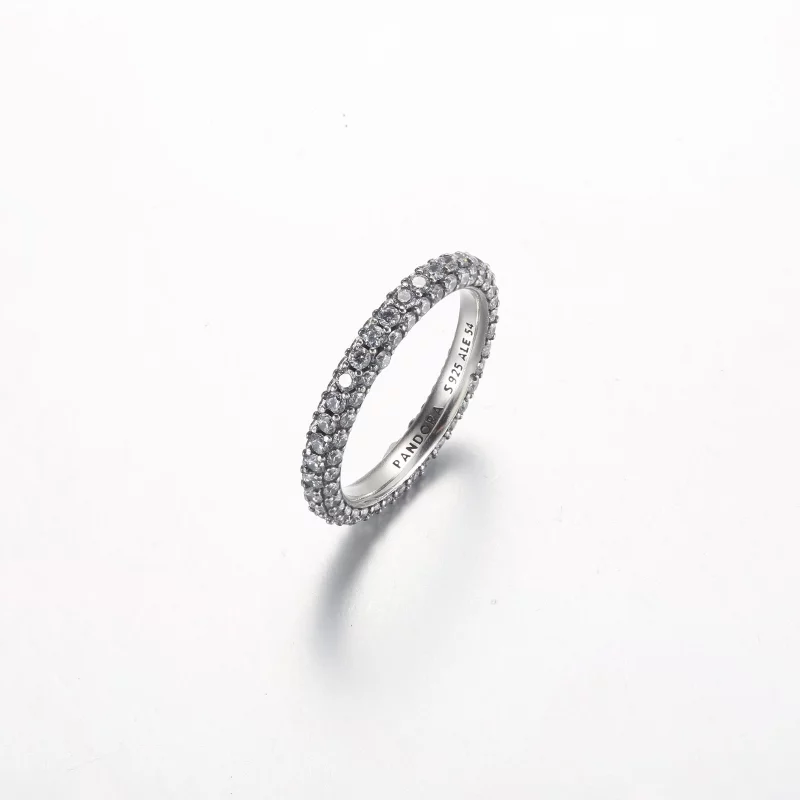 (תמונה ל-) טבעת Pandora Timeless Pavé עם שורת יחידה - 192627C01 - הצג 2