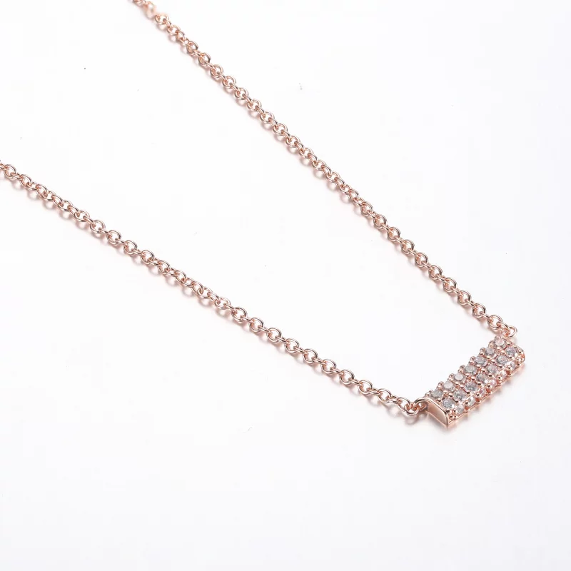 (תמונה ל-) שרשרת פנדורה Timeless Pavé Double-row Bar Collier - 382621C01-45 - הצג 2