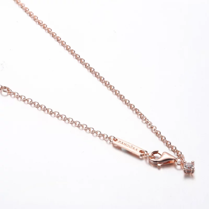 (תמונה ל-) שרשרת פנדורה Timeless Pavé Double-row Bar Collier - 382621C01-45 - הצג 4
