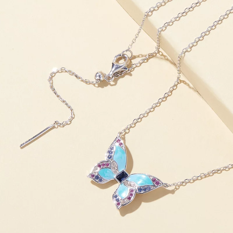 (תמונה ל-) שרשרת פנדורה בסגנון פרפר - BSN306 - הצג 4
