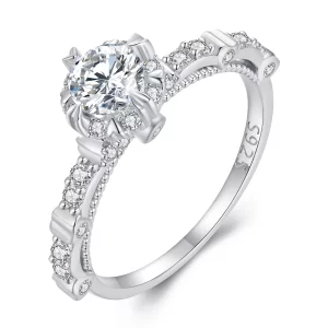 (תמונה ל-) טבעת מויסנייט מופנדורה בסגנון מופתע - MSR023