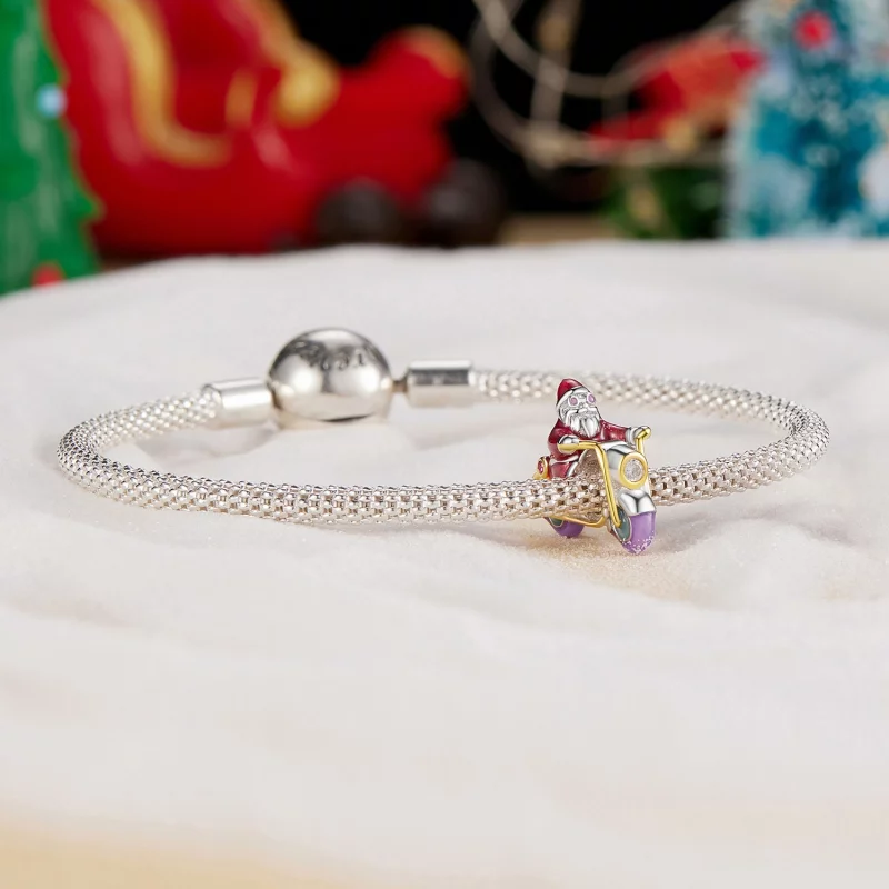 (תמונה ל-) פנדורה סגנון תליון מואר סנטה קלאוס כאן - SCC2645 - הצג 5