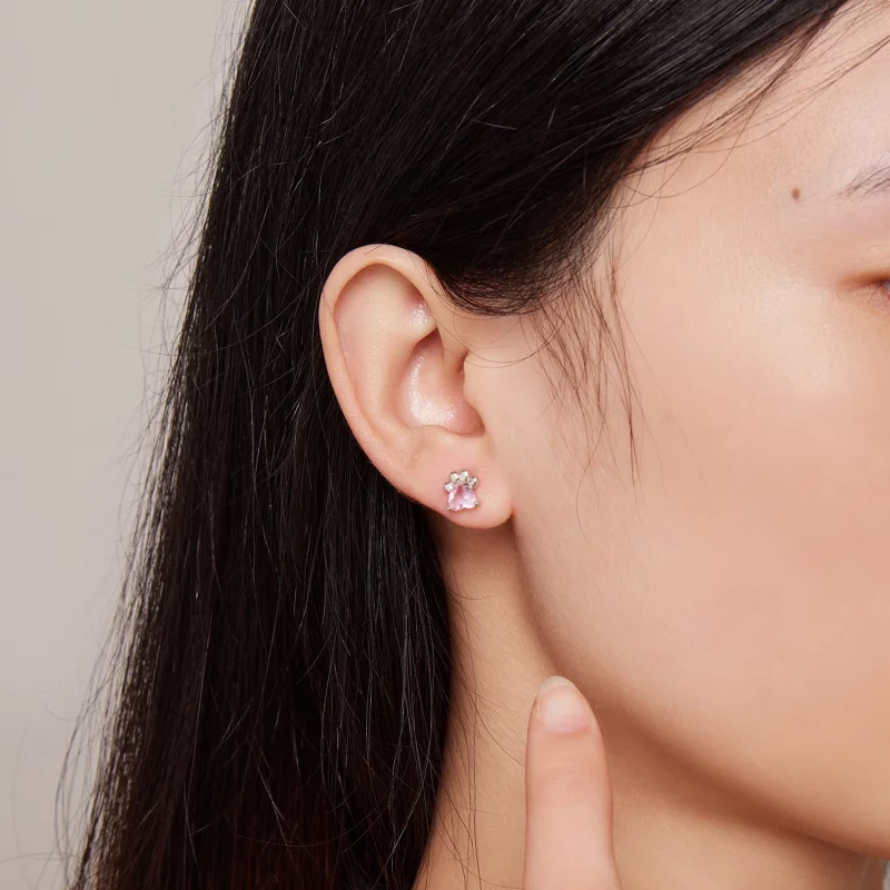 (תמונה ל-) פנדורה סגנון עגילי זוגות פעמוני כלב ורודים - SCE1574 - הצג 5