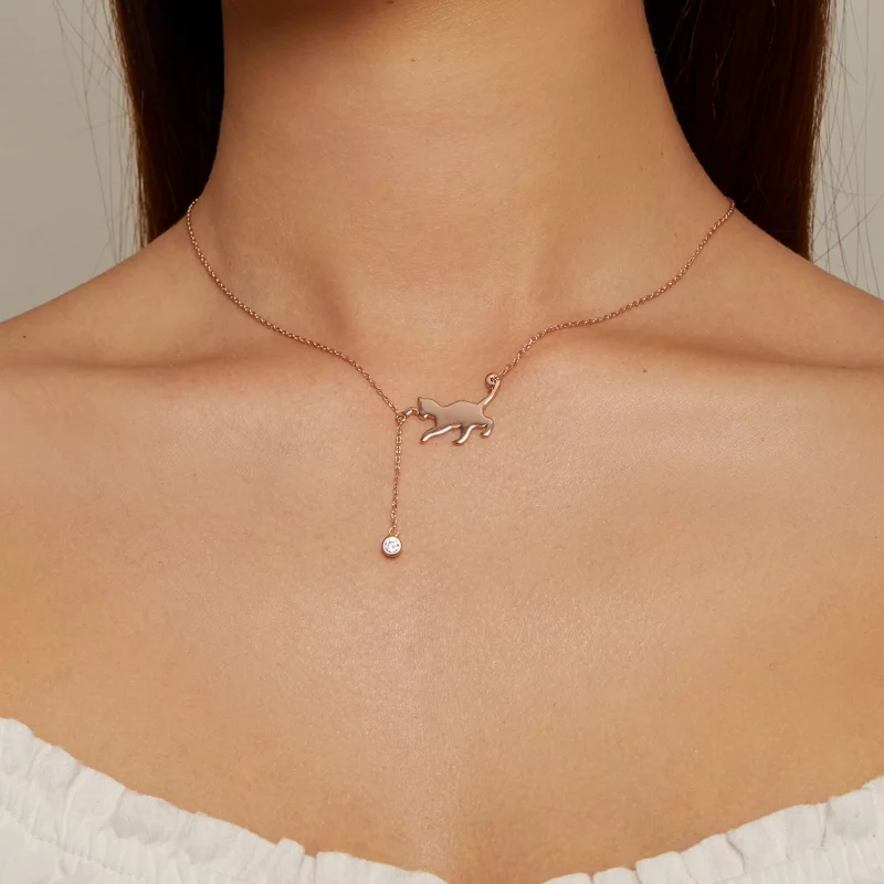 (תמונה ל-) שרשרת חתיכה בסגנון פנדורה בזהב ורוד - SCN232-C - הצג 4