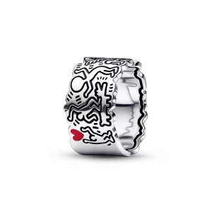 (תמונה ל-) Keith Haring™ x Pandora Line Art טבעת רחבה לאהבה ואנשים - 192222C01