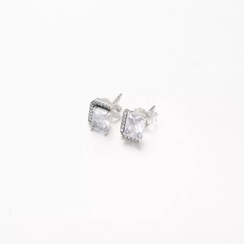 (תמונה ל-) עגילי הילה נוצצים מלבניים - 292380C01 - הצג 5