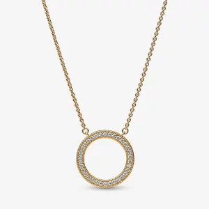 (תמונה ל-) שרשרת תליון עיגול Pandora Signature Pavé & Hearts - 362735C01-45