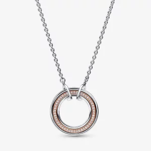 (תמונה ל-) Pandora Signature דו גוונים לוגו & שרשרת Pavé - 382772C01