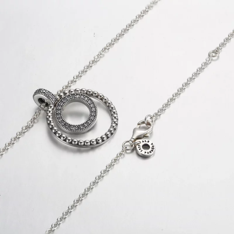 (תמונה ל-) Pandora Signature Pavé & Beads תליון ושרשרת - 392308C01 - הצג 5