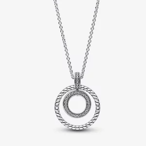 (תמונה ל-) Pandora Signature Pavé & Beads תליון ושרשרת - 392308C01